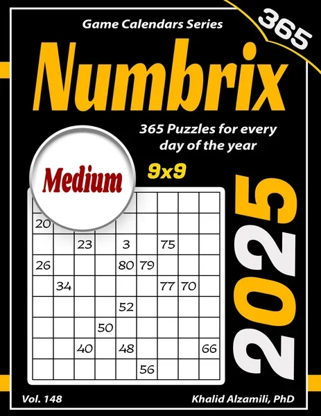 2025 Numbrix: 365 Medium (9x9) Puzzles for Every Day of the Year by Dr. Khalid Alzamili – front cover