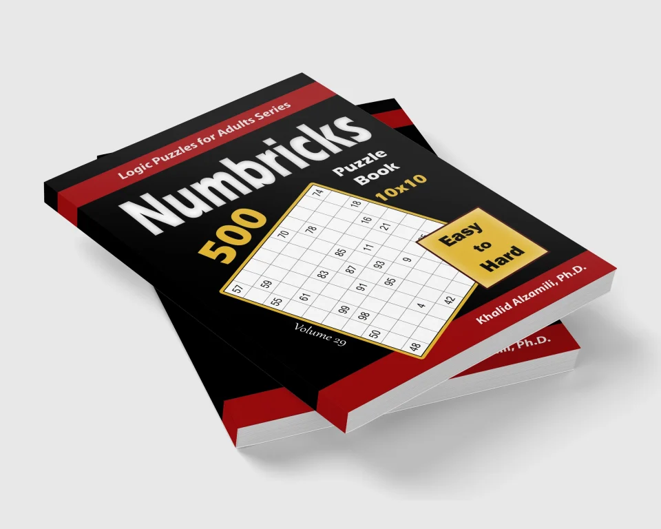 Numbricks Puzzle Book: 500 Easy to Hard (10x10) : Keep Your Brain Young by Dr. Khalid Alzamili – stacked book view