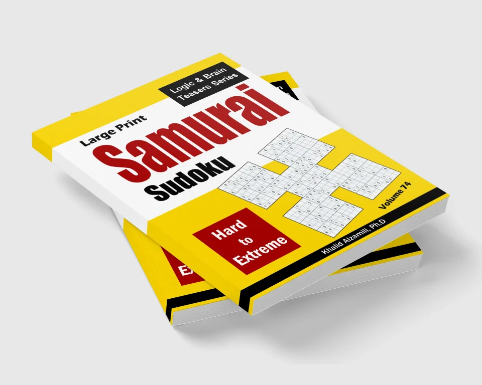 Large Print Samurai Sudoku: 500 Hard to Extreme Sudoku Puzzles Overlapping into 100 Samurai Style by Dr. Khalid Alzamili – stacked book view