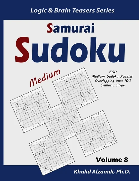 Samurai Sudoku : 500 Medium Sudoku Puzzles Overlapping into 100 Samurai Style by Dr. Khalid Alzamili – front cover