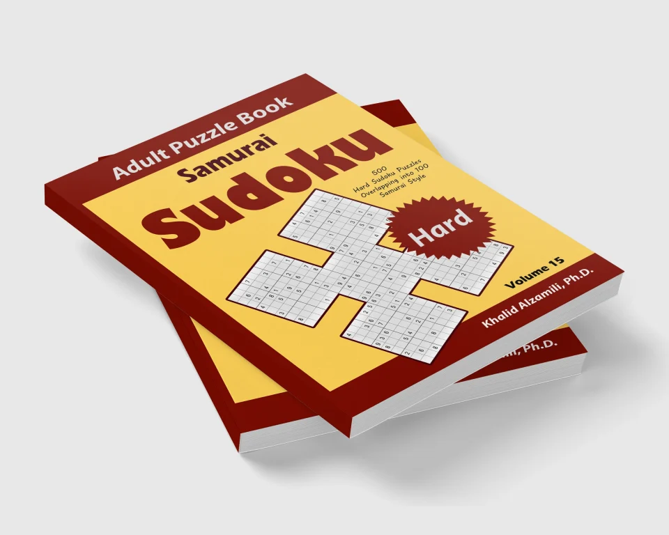 Samurai Sudoku Adult Puzzle Book: 500 Hard Sudoku Puzzles Overlapping into 100 Samurai Style by Dr. Khalid Alzamili – stacked book view