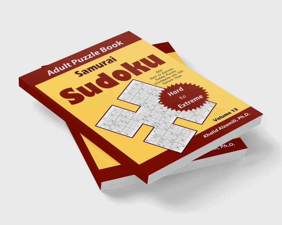 Samurai Sudoku Adult Puzzle Book: 500 Hard to Extreme Sudoku Puzzles Overlapping into 100 Samurai Style : Keep Your Brain Young by Dr. Khalid Alzamili – stacked book view