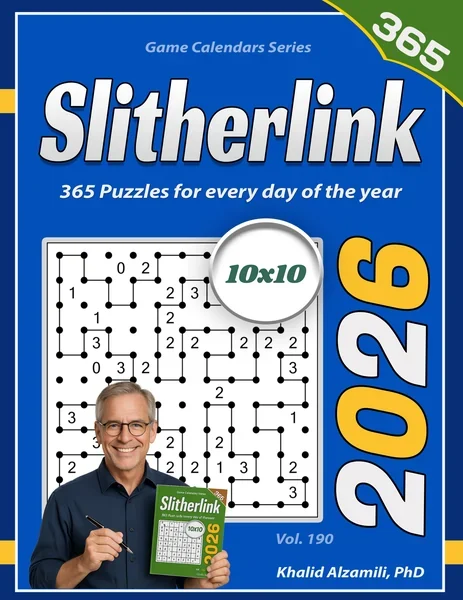 2026 Slitherlink: 365 Hard (10x10) Puzzles for Every Day of the Year by Dr. Khalid Alzamili – front cover