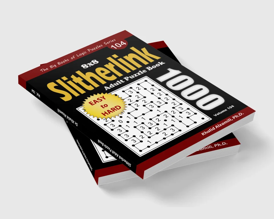 Slitherlink Adult Puzzle Book: 1000 Easy to Hard (8x8) Puzzles by Dr. Khalid Alzamili – stacked book view