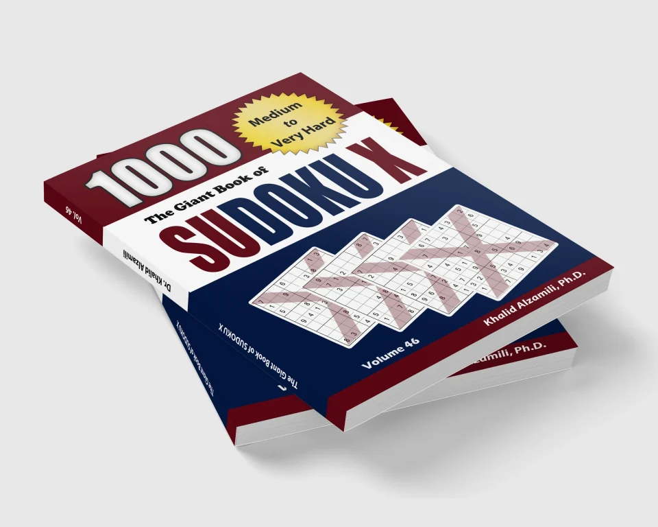 The Giant Book of Sudoku X: 1000 Medium to Very Hard Puzzles by Dr. Khalid Alzamili – stacked book view