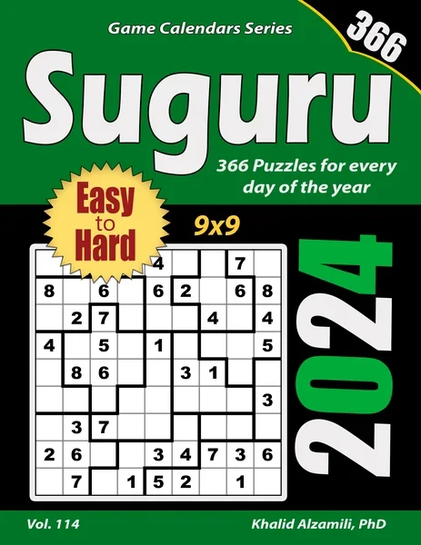 2024 Suguru: 366 Easy to Hard (9x9) Puzzles for Every Day of the Year by Dr. Khalid Alzamili – front cover