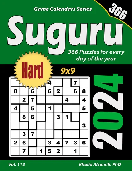 2024 Suguru: 366 Hard (9x9) Puzzles for Every Day of the Year by Dr. Khalid Alzamili – front cover