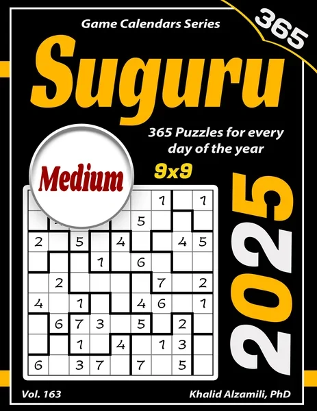 2025 Suguru: 365 Medium (9x9) Puzzles for Every Day of the Year by Dr. Khalid Alzamili – front cover