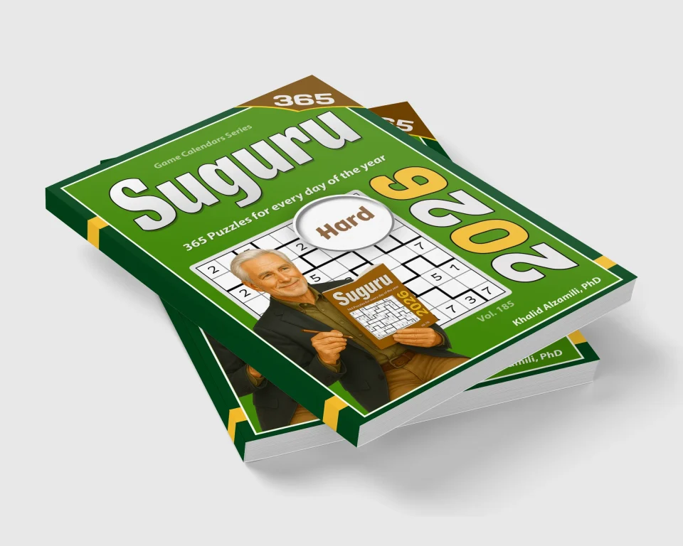 2026 Suguru: 365 Hard (9x9) Puzzles for Every Day of the Year by Dr. Khalid Alzamili – stacked book view