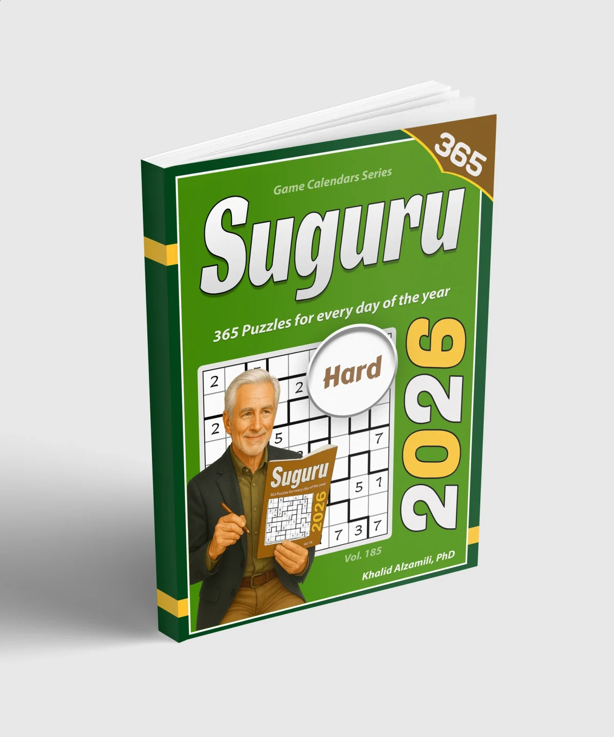 2026 Suguru: 365 Hard (9x9) Puzzles for Every Day of the Year by Dr. Khalid Alzamili – standing book view