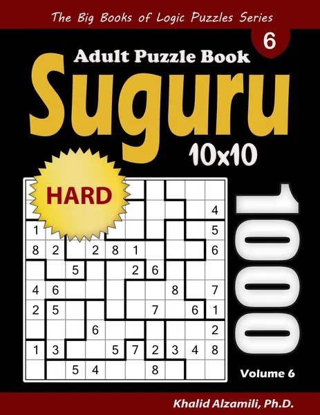 Suguru Adult Puzzle Book: 1000 Hard Number Blocks (10x10) Puzzles by Dr. Khalid Alzamili – front cover