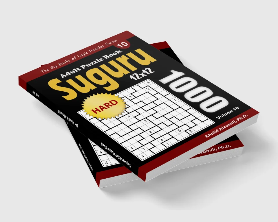 Suguru Adult Puzzle Book: 1000 Hard Number Blocks (12x12) Puzzles by Dr. Khalid Alzamili – stacked book view