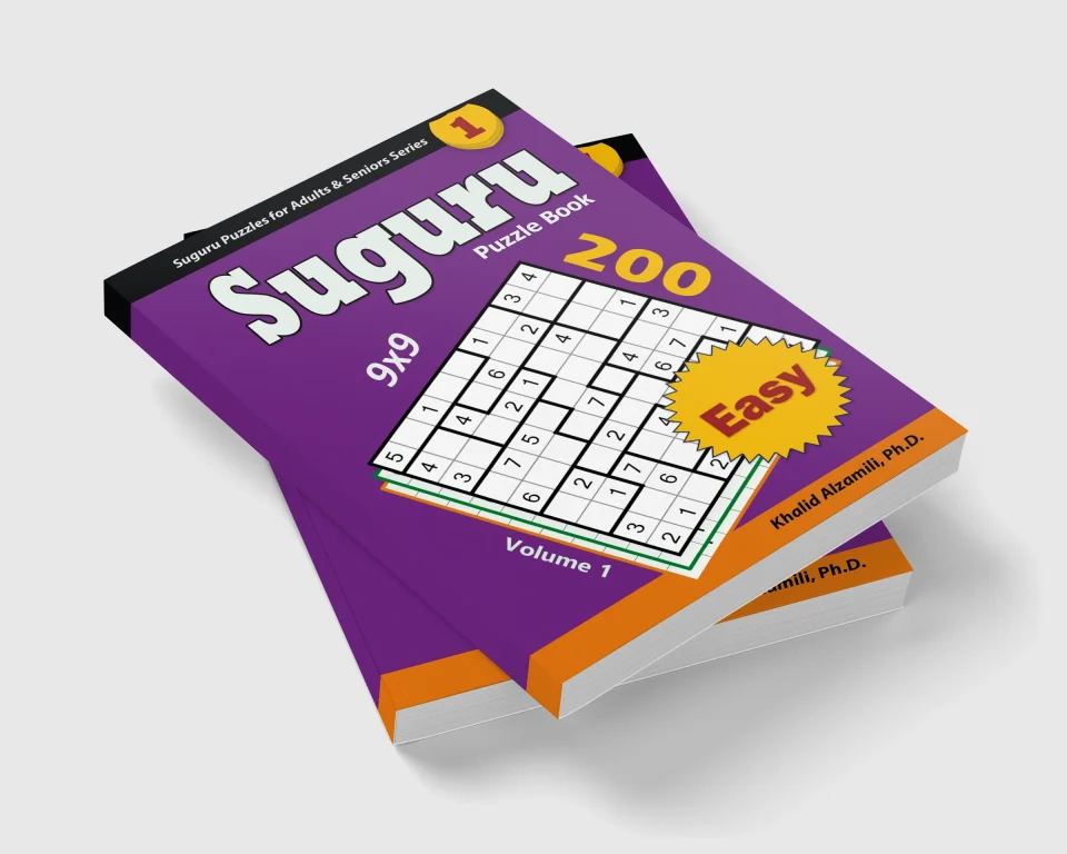 Suguru Puzzle Book: 200 Easy (9x9) Puzzles : Keep Your Brain Young by Dr. Khalid Alzamili – stacked book view