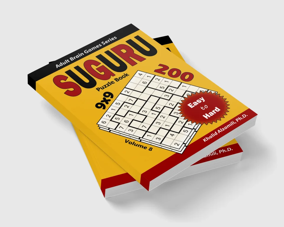 Suguru Puzzle Book: 200 Easy to Hard (9x9) Puzzles by Dr. Khalid Alzamili – stacked book view