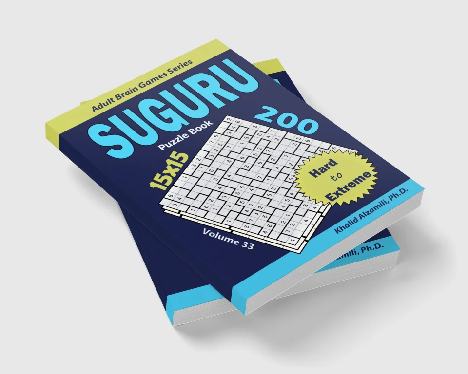 Suguru Puzzle Book: 200 Extreme (15x15) Puzzles by Dr. Khalid Alzamili – stacked book view