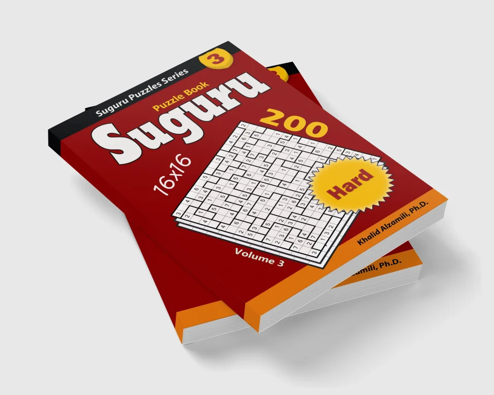 Suguru Puzzle Book: 200 Hard (16x16) Puzzles : Keep Your Mind Sharp by Dr. Khalid Alzamili – stacked book view