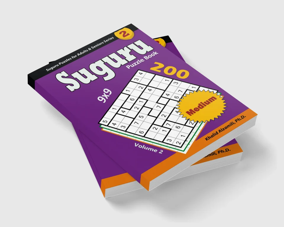 Suguru Puzzle Book: 200 Medium (9x9) Puzzles : Keep Your Brain Young by Dr. Khalid Alzamili – stacked book view