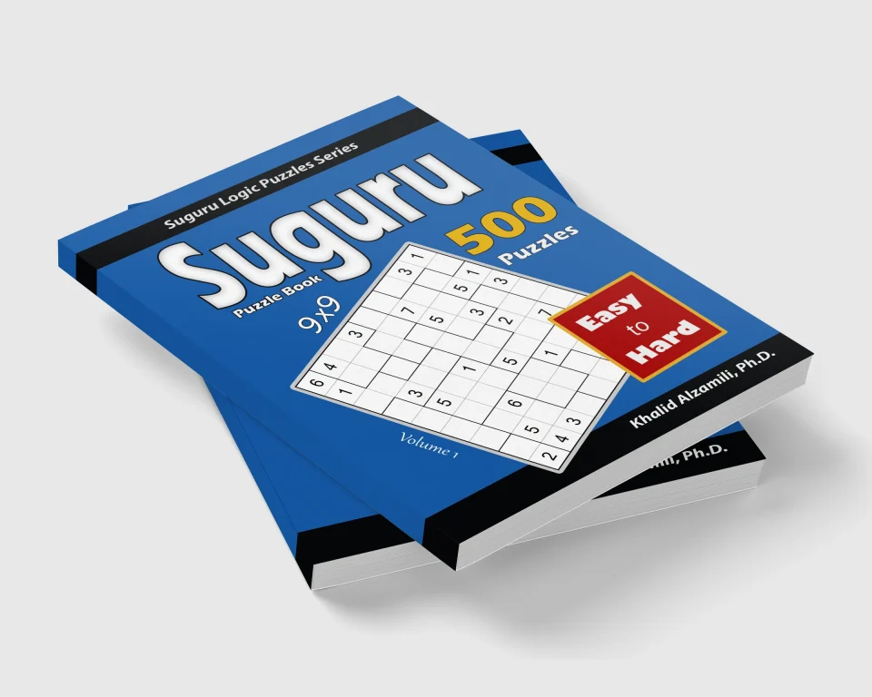 Suguru Puzzle Book: 500 Easy to Hard (9x9) Puzzles by Dr. Khalid Alzamili – stacked book view