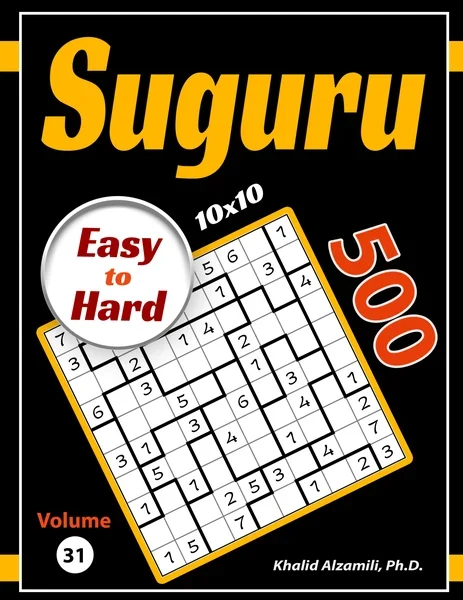 Suguru: 500 Easy to Hard (10x10) Puzzles by Dr. Khalid Alzamili – front cover