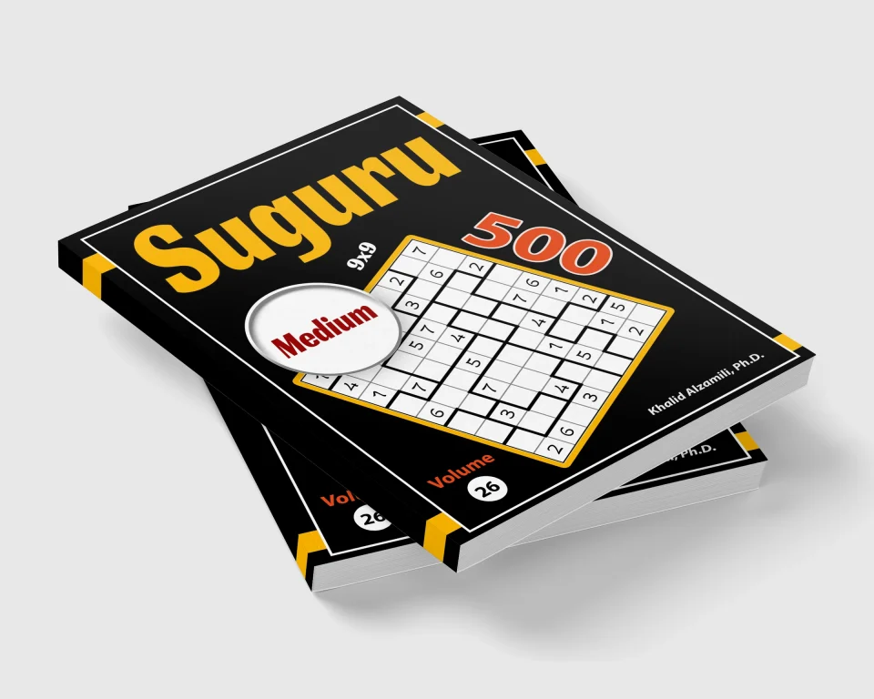 Suguru: 500 Medium (9x9) Puzzles by Dr. Khalid Alzamili – stacked book view