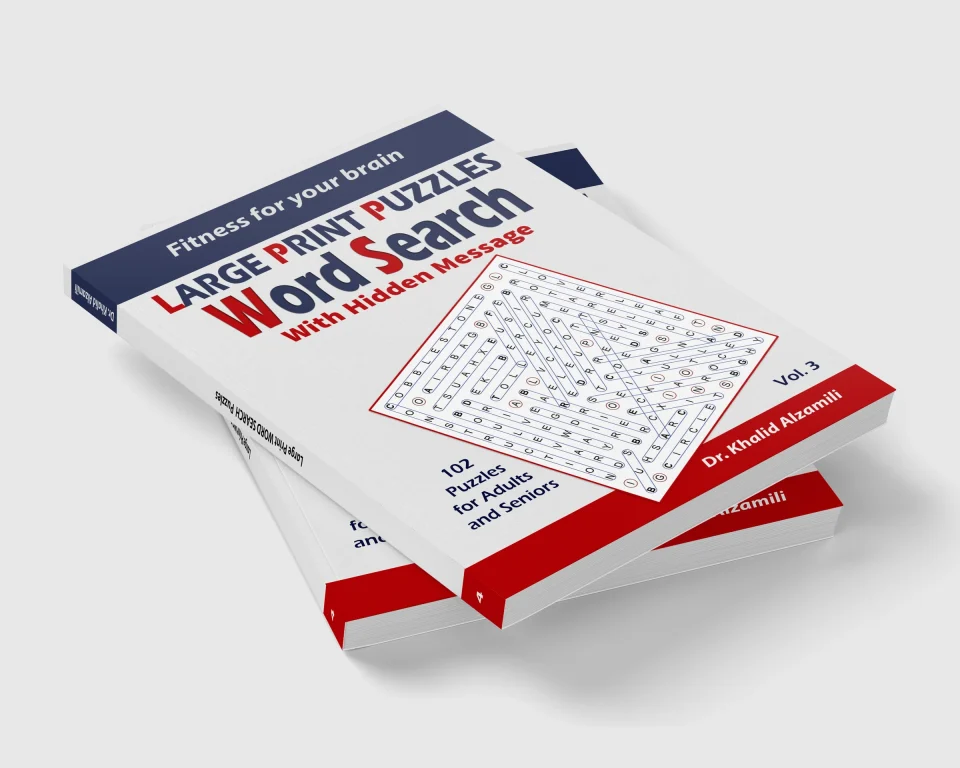 Fitness for your brain: Word Search With Hidden Message: Train your brain anywhere, anytime! - 102 Puzzles for Adults and Seniors by Dr. Khalid Alzamili – stacked book view